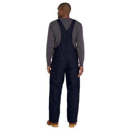 Custom Carhartt Firm Duck Insulated Bib Overalls - Dark Navy Back view