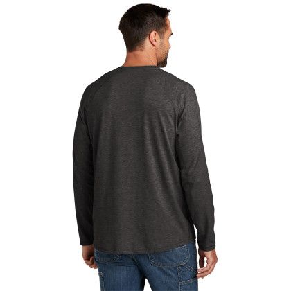 Custom Carhartt Force Long Sleeve Pocket T-Shirt - Carbon heather Back view Custom Carhartt Force Long Sleeve Pocket T-Shirt - Carbon heather Back view