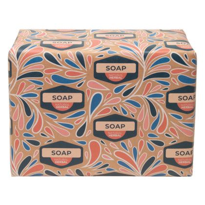 Custom Full Color Custom Natural Wrapping Paper 50' Roll - In use Custom Full Color Custom Natural Wrapping Paper 50' Roll - In use