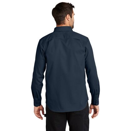 Custom Carhartt Rugged Professional Series Long Sleeve Shirt - Navy Back view