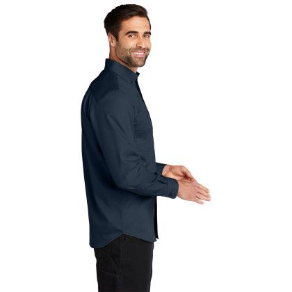 Custom Carhartt Rugged Professional Series Long Sleeve Shirt - Navy Side view