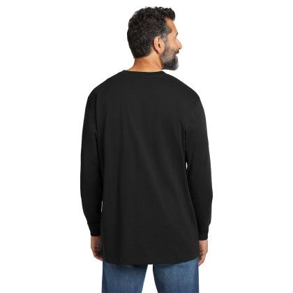 Custom Carhartt Workwear Pocket Long Sleeve T-Shirt - Black Back view