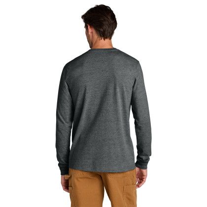 Custom Carhartt Long Sleeve T-Shirt - Carbon Heather Back view