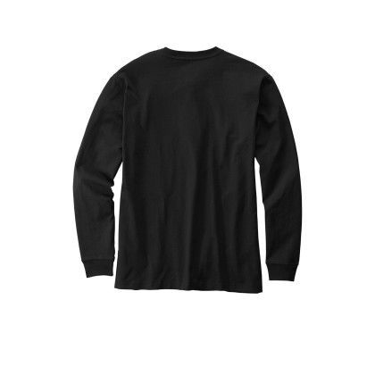 Custom Carhartt Long Sleeve Henley T-Shirt - Black Back view
