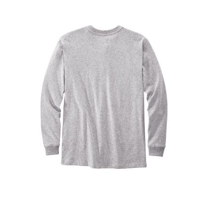Custom Carhartt Long Sleeve Henley T-Shirt - heather Grey Back view