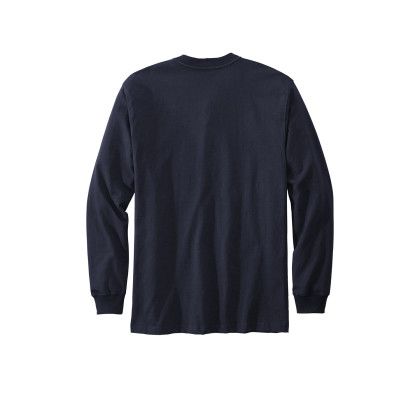 Custom Carhartt Long Sleeve Henley T-Shirt - Navy Back view
