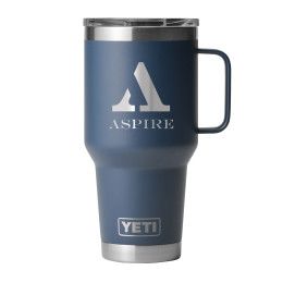 Custom YETI Rambler 30 oz. Travel Mug with StrongHold Lid - Blue Navy Custom YETI Rambler 30 oz. Travel Mug with StrongHold Lid - Blue Navy