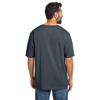 Custom Carhartt Tall Workwear Pocket Short Sleeve T-Shirt - Bluestone Back view Custom Carhartt Tall Workwear Pocket Short Sleeve T-Shirt - Bluestone Back view