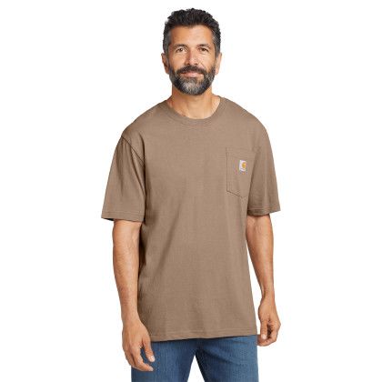 Custom Carhartt Tall Workwear Pocket Short Sleeve T-Shirt - Desert Front view Custom Carhartt Tall Workwear Pocket Short Sleeve T-Shirt - Desert Front view