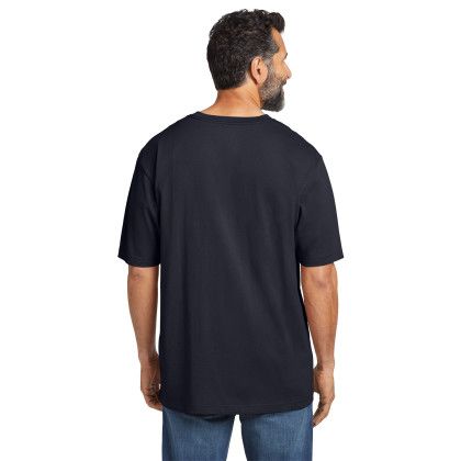 Custom Carhartt Tall Workwear Pocket Short Sleeve T-Shirt - Navy Back view Custom Carhartt Tall Workwear Pocket Short Sleeve T-Shirt - Navy Back view