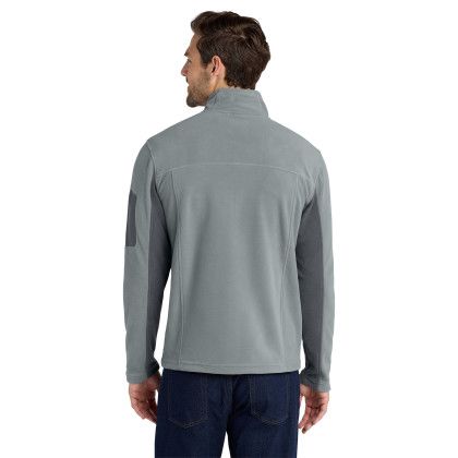 Custom Port Authority Summit Fleece Full-Zip Jacket - Frost Grey & Magnet Back view