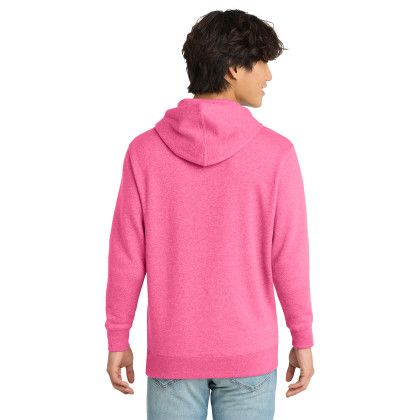 Custom District V.I.T. Fleece Hoodie - Awareness Pink heather Back view Custom District V.I.T. Fleece Hoodie - Awareness Pink heather Back view