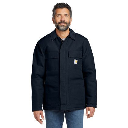 Custom Carhartt Duck Traditional Coat - Dark Navy Front view Custom Carhartt Duck Traditional Coat - Dark Navy Front view