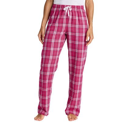 Custom District Women's Flannel Plaid Pant - Dark Fuchsia Pink 