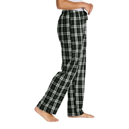 Custom District Women's Flannel Plaid Pant - Black Side view