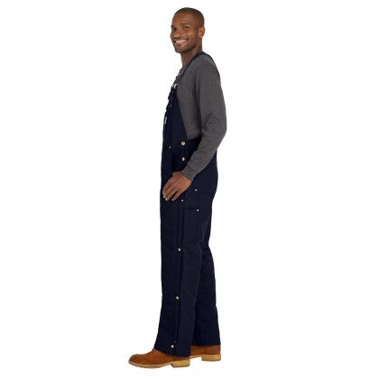 Custom Carhartt Tall Firm Duck Insulated Bib Overalls - Navy Side view