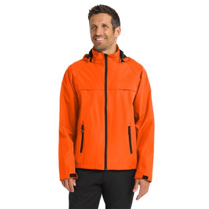 Custom Port Authority Torrent Waterproof Jacket - Orange Crush Front view