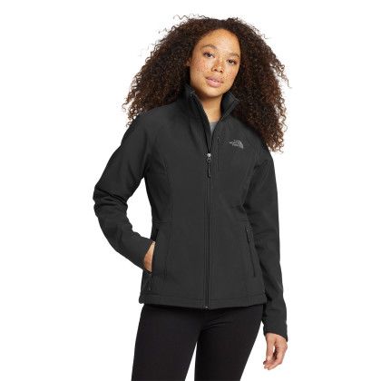 Custom The North Face Women's Apex Barrier Soft Shell Jacket - TNF Black Front view