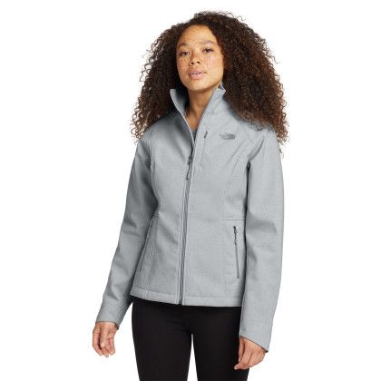 Custom The North Face Women's Apex Barrier Soft Shell Jacket - TNF Light Grey Heather Front view