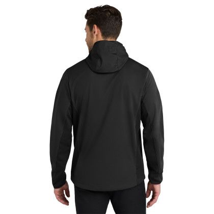 Custom Port Authority Active Hooded Soft Shell Jacket - Deep Black Back view