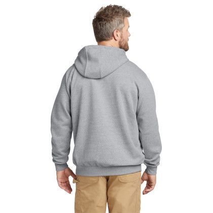 Custom Carhartt Tall Midweight Hooded Sweatshirt - Heather Grey Back view