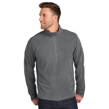 Custom Port Authority Microfleece 1/2-Zip Pullover - Pearl Grey Front view Custom Port Authority Microfleece 1/2-Zip Pullover - Pearl Grey Front view