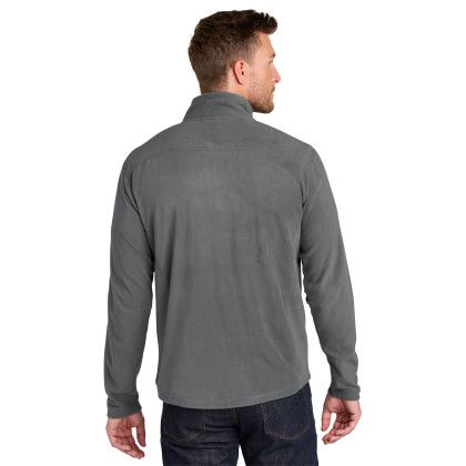 Custom Port Authority Microfleece 1/2-Zip Pullover - Pearl Grey Back view Custom Port Authority Microfleece 1/2-Zip Pullover - Pearl Grey Back view