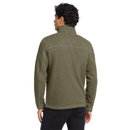 Custom The North Face Sweater Fleece Jacket - New Taupe Green Heather Back view