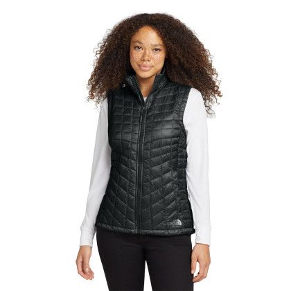 Custom The North Face Women's ThermoBall Trekker Vest - TNF Black Front view Custom The North Face Women's ThermoBall Trekker Vest - TNF Black Front view