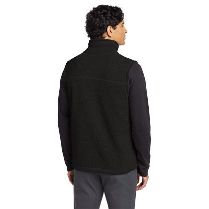 Custom The North Face Sweater Fleece Vest - TNF Black Heather Back view
