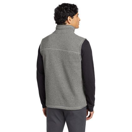 Custom The North Face Sweater Fleece Vest - TNF Medium Grey Heather Back view