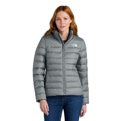 Custom The North Face Women's Down Hybrid Jacket - Medium Grey Heather Front view