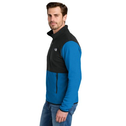 Custom The North Face Glacier Full-Zip Fleece Jacket - Hero Blue TNF Black Side view