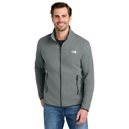 Custom The North Face Glacier Full-Zip Fleece Jacket - TNF Medium Grey Heather Front view