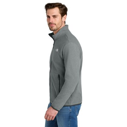 Custom The North Face Glacier Full-Zip Fleece Jacket - TNF Medium Grey Heather Side view