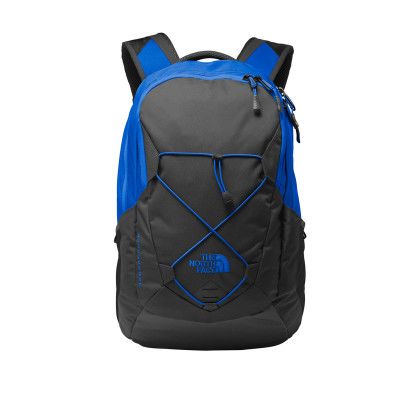 Custom The North Face Groundwork Backpack - Monster Blue & Asphalt Grey Front view
