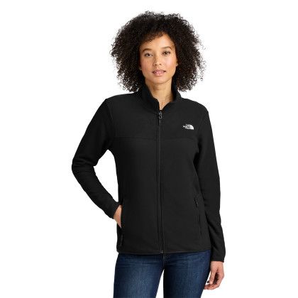 Custom The North Face Women's Glacier Full-Zip Fleece Jacket - TNF Black Front view
