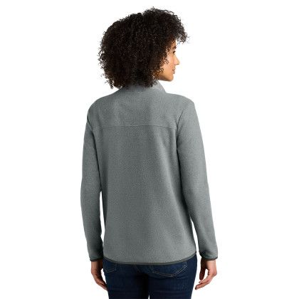 Custom The North Face Women's Glacier Full-Zip Fleece Jacket - TNF Medium Grey Heather Back view