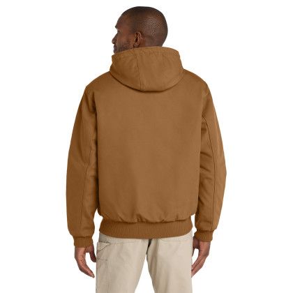 Custom Carhartt Tall Quilted-Flannel-Lined Duck Active Jac - Carhartt Brown Back view Custom Carhartt Tall Quilted-Flannel-Lined Duck Active Jac - Carhartt Brown Back view