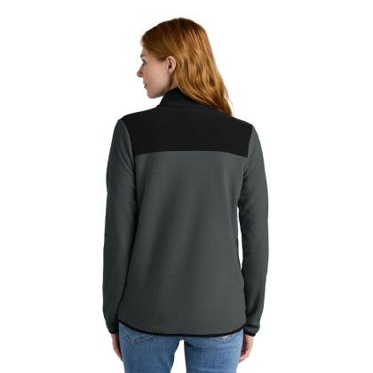 Custom The North Face Women's Glacier 1/4-Zip Fleece - Asphalt Grey/TNF Black Back view Custom The North Face Women's Glacier 1/4-Zip Fleece - Asphalt Grey/TNF Black Back view