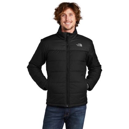 Custom The North Face Chest Logo Everyday Insulated Jacket - TNF Black Front view