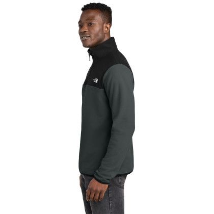 Custom The North Face Glacier 1/4-Zip Fleece - Asphalt Grey/TNF Black Side view