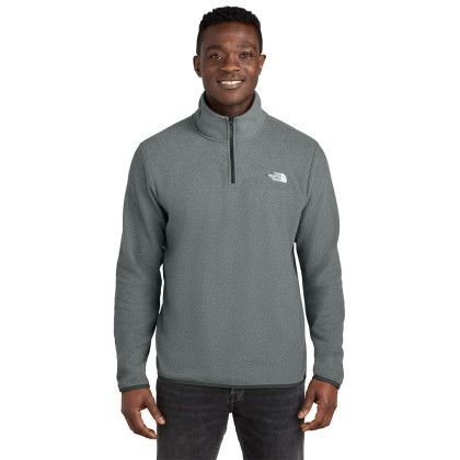 Custom The North Face Glacier 1/4-Zip Fleece - TNF Medium Grey Heather Front view