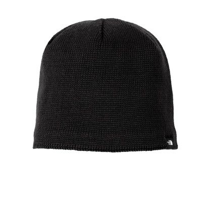 Custom The North Face Mountain Beanie - TNF Black Front view Custom The North Face Mountain Beanie - TNF Black Front view