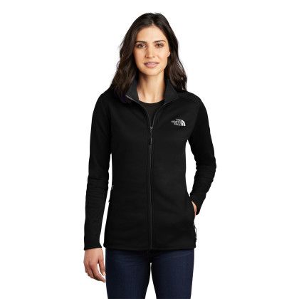 Custom The North Face Women's Skyline Full-Zip Fleece Jacket - TNF Black Front view