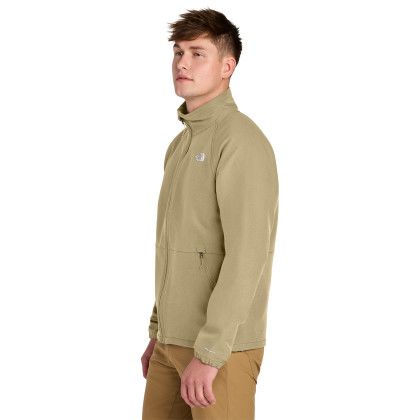 Custom The North Face Barr Lake Soft Shell Jacket - Khaki Stone Dark Heather Side view