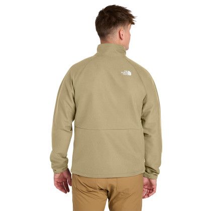 Custom The North Face Barr Lake Soft Shell Jacket - Khaki Stone Dark Heather Back view