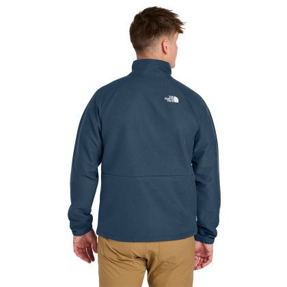 Custom The North Face Barr Lake Soft Shell Jacket - Shady Blue Dark Heather Back view