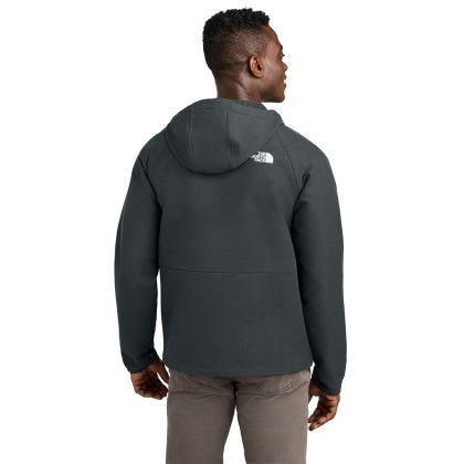 Custom The North Face Barr Lake Hooded Soft Shell Jacket - Asphalt Dark Grey Heather Back view