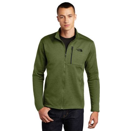 Custom The North Face Skyline Full-Zip Fleece Jacket - Four Leaf Clover Heather Front view